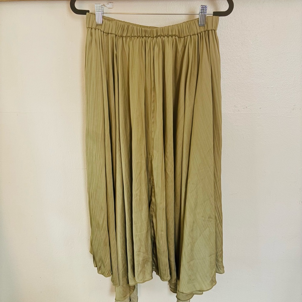 Anthropologie Light Olive A-Line Skirt